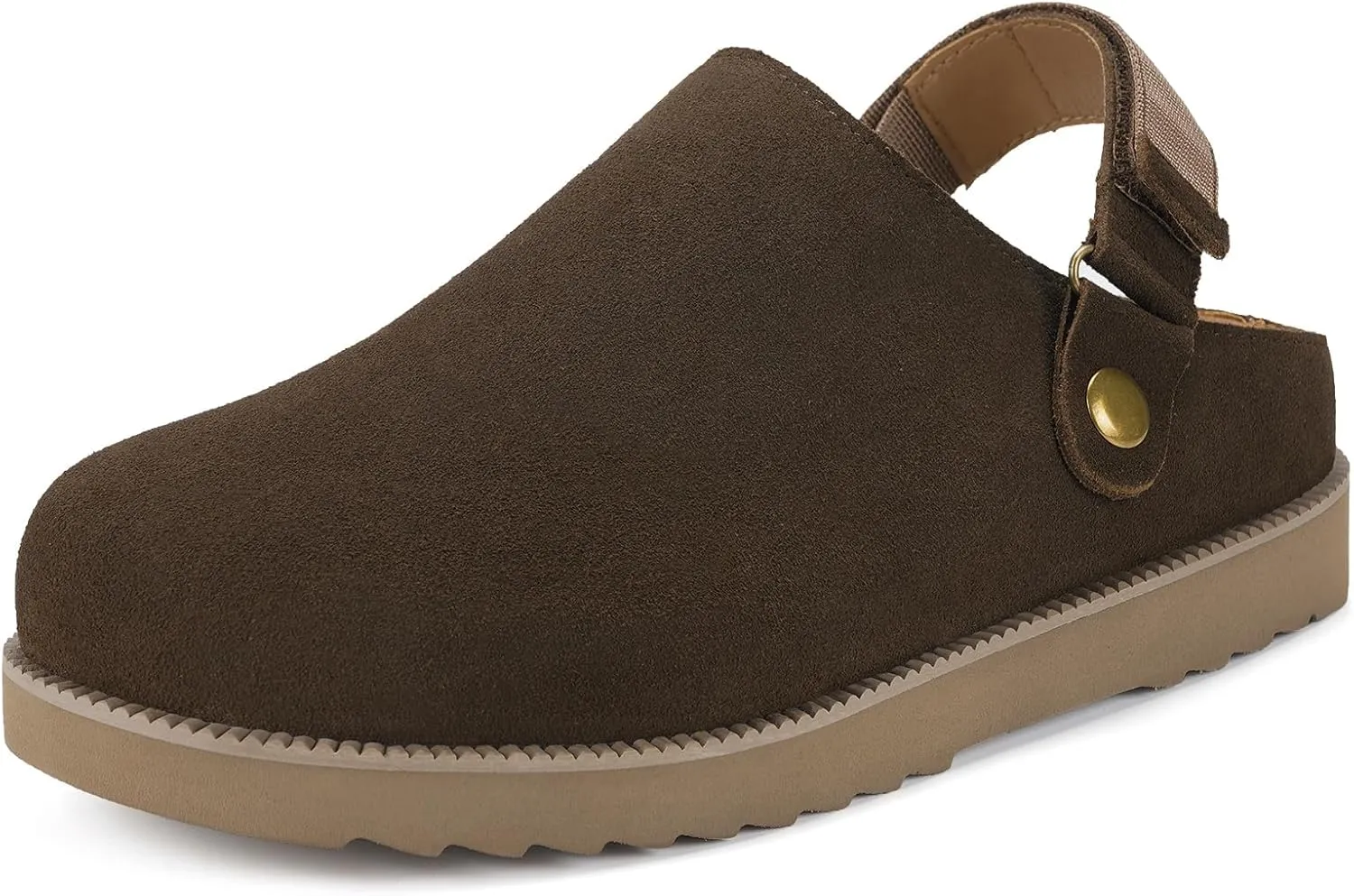 Clogs for Women Platform Clogs Slippers Classic Suede Leather Mules with Arch Support Comfortable Slip-on Sandals Shoes for Indoor Outdoor