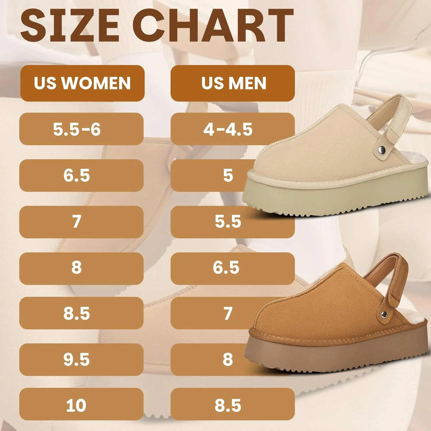 Clogs for Women Platform Suede Women's Mules & Clogs Platform Slippers Adjustable Laces Slip-On Indoor and Outdoor