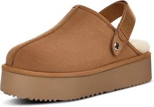 Clogs for Women Platform Suede Women's Mules & Clogs Platform Slippers Adjustable Laces Slip-On Indoor and Outdoor