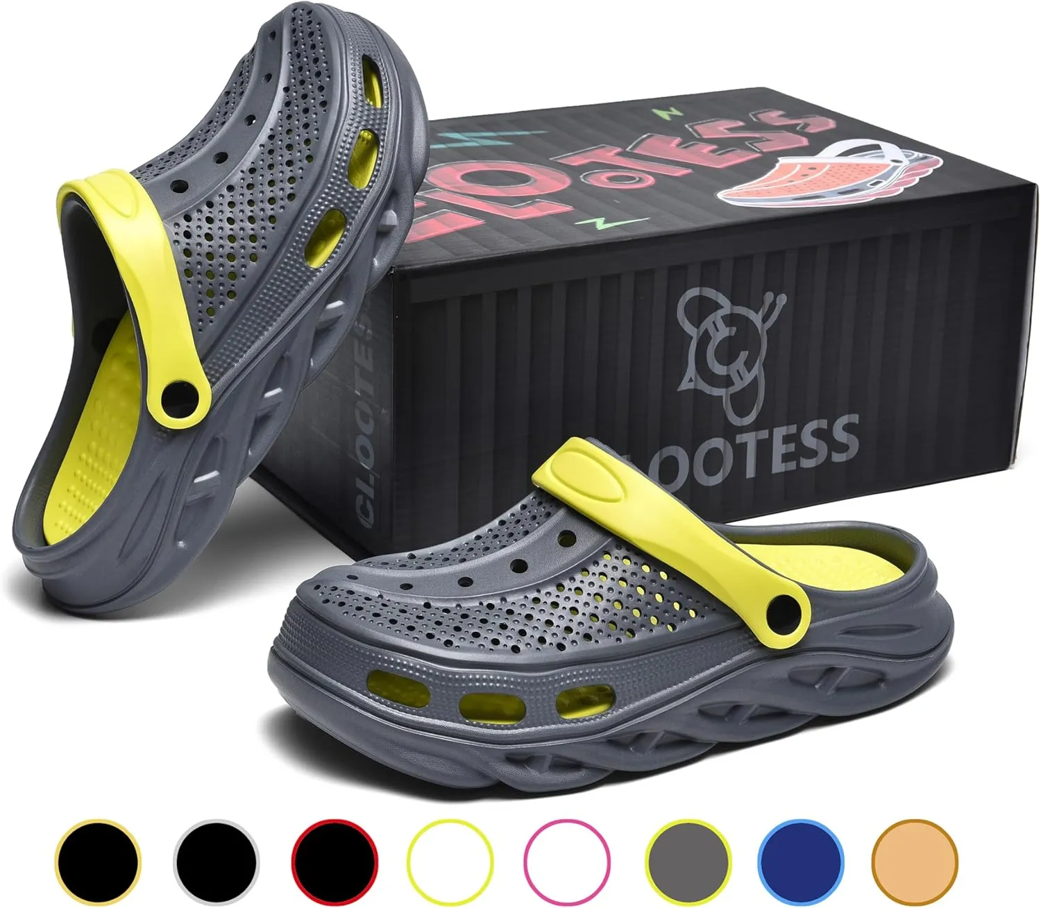 clootess Arch Support Garden Clogs Orthopedic Shoes for Women and Men Sandals Pillow Recovery Fasciitis Feet Insoles