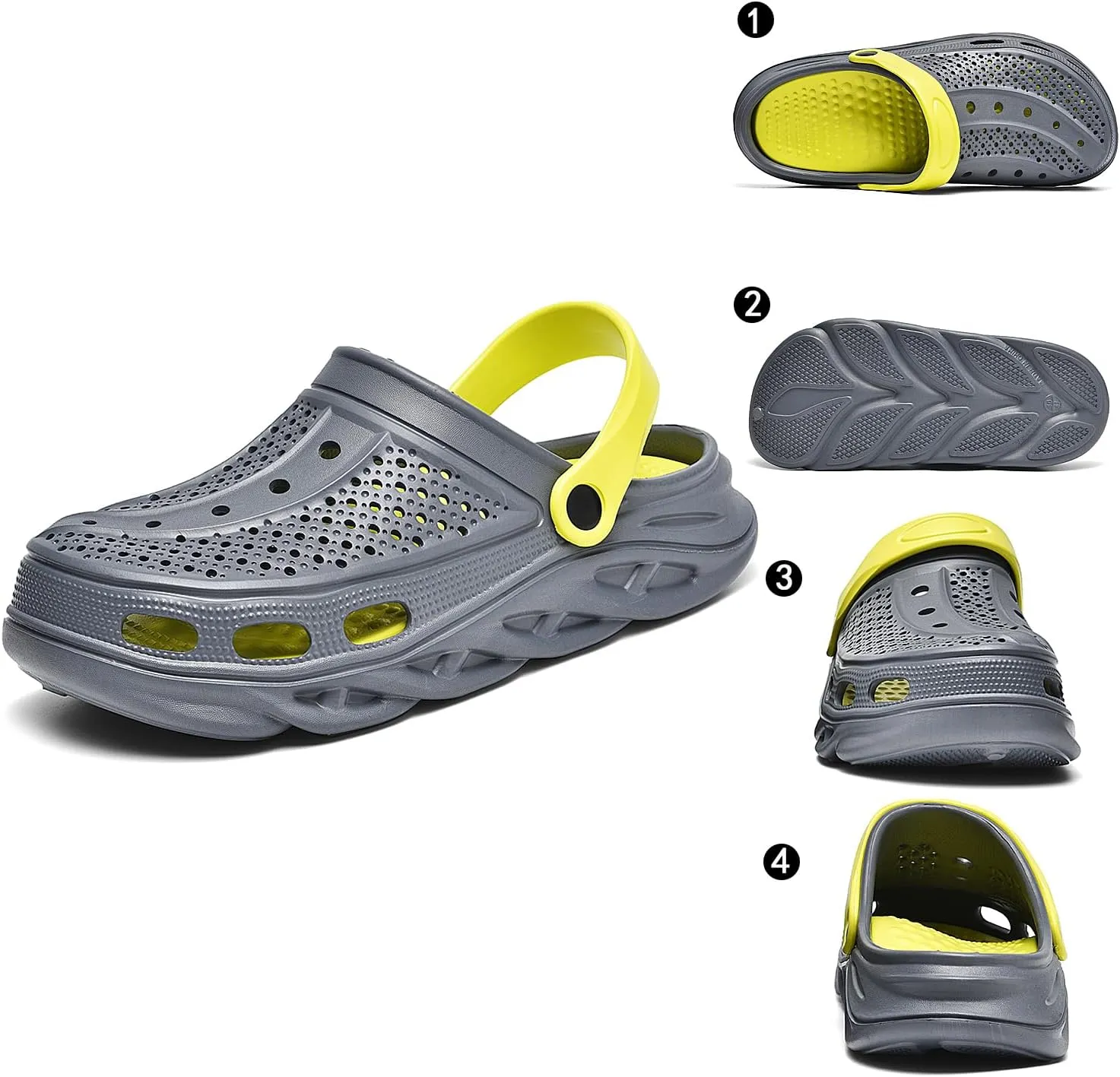 clootess Arch Support Garden Clogs Orthopedic Shoes for Women and Men Sandals Pillow Recovery Fasciitis Feet Insoles