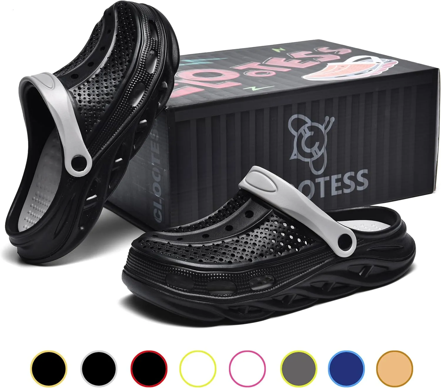 clootess Arch Support Garden Clogs Orthopedic Shoes for Women and Men Sandals Pillow Recovery Fasciitis Feet Insoles