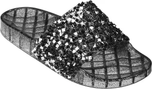 CLOVERLAY Women’s Summer Flip Flop Open Toe Jelly Sandal Rhinestone Glitter Slide Sandals Slippers