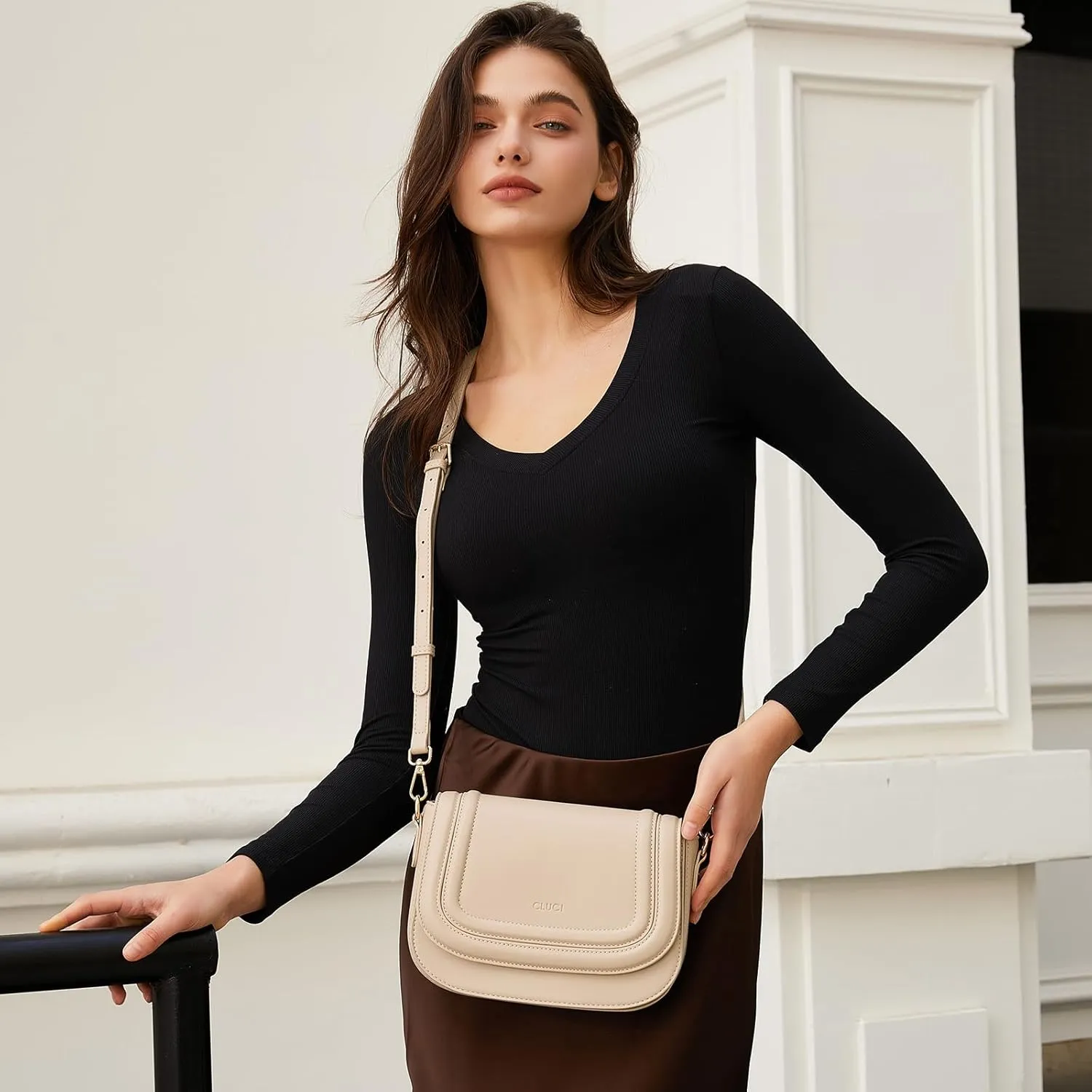 CLUCI Small Purses for Women Trendy,Vegan leather Shoulder Bag Crossbody Bags for Women With 2 Shoulder Straps
