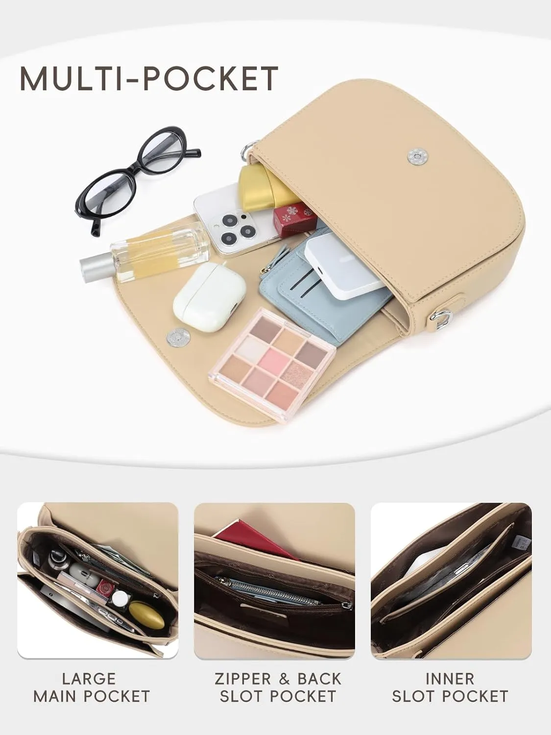 CLUCI Small Purses for Women Trendy,Vegan leather Shoulder Bag Crossbody Bags for Women With 2 Shoulder Straps