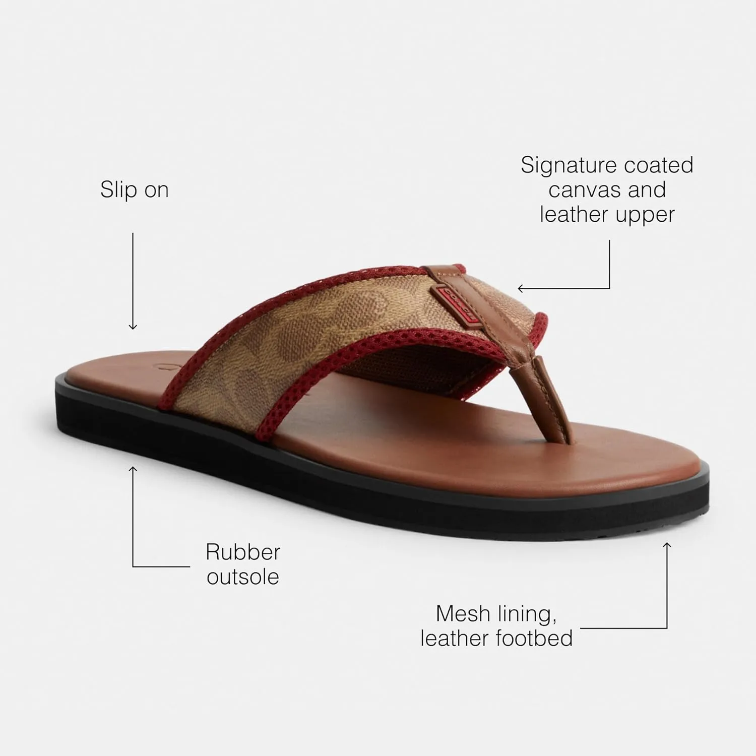 Coach Men's Signature Flip Flop