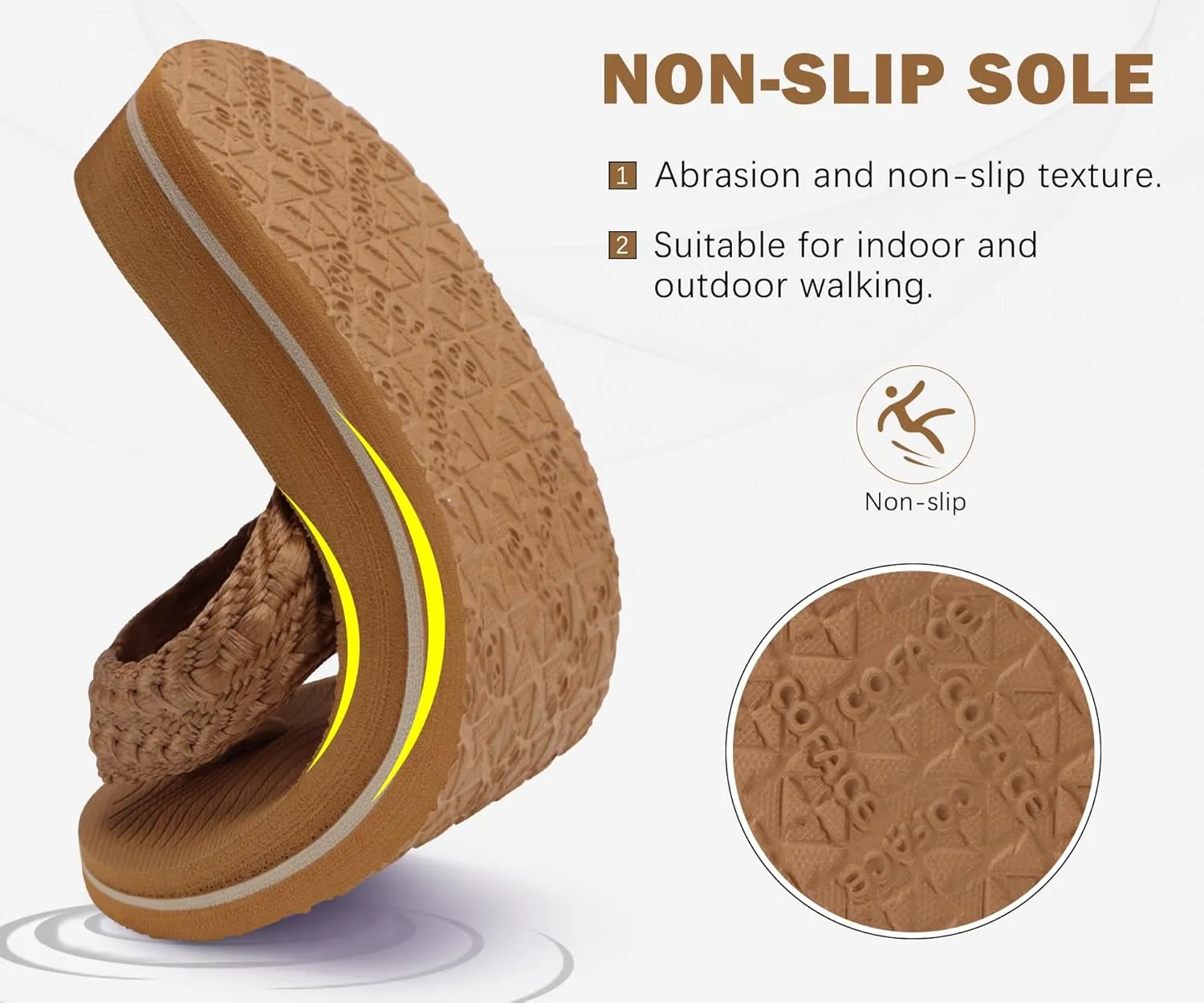 COFACE Womens Orthopedic Flip Flops Comfortable Orthotic Sandals Cushion Recovery Plantar Fasciitis Walking Slip On Ladies Flip Flops for Woman Size 5-11