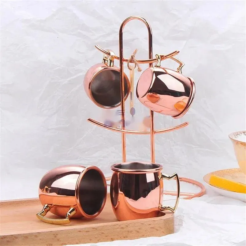 Copper Plated Moscow Mule Shot Glass Mug Mini 60ml Vodka Beer Wine Cup Cocktail Mugs Metal Canecas Travel Bar Drinkware Tools
