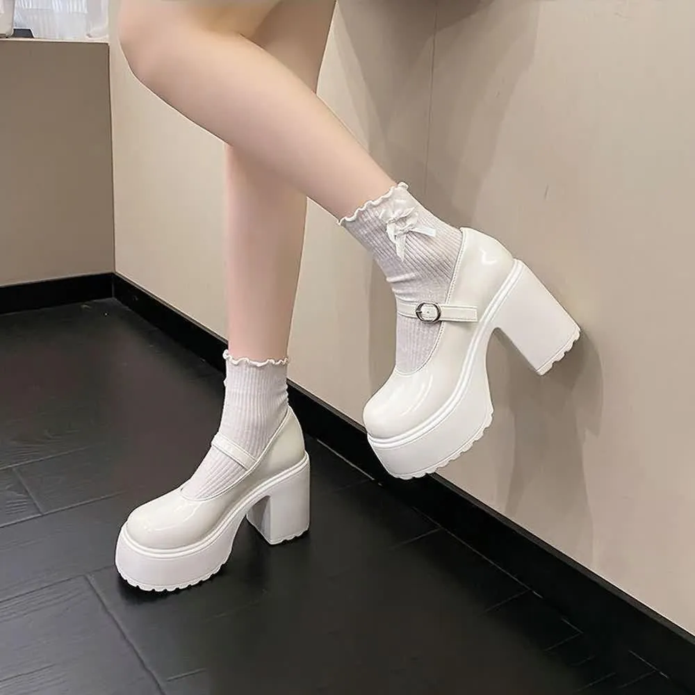 Coquette Leather Platform Mary Janes