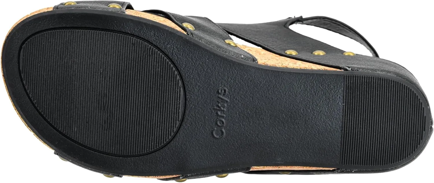 Corkys Footwear Cut It Out 2.5-Inch Heel Wedges with Memory Foam Insoles, Hook & Loop Closure, Unique Cut-Out Design – Stylish & Comfortable Fall Essential