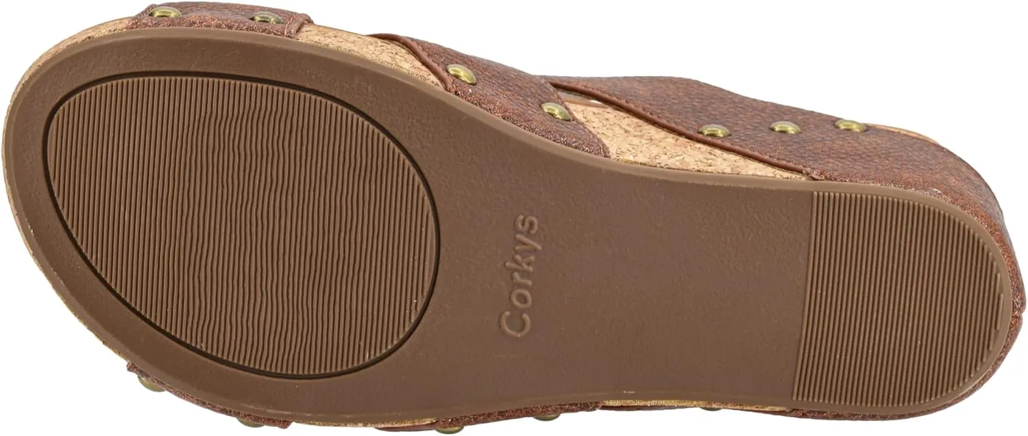 Corkys Footwear Cut It Out 2.5-Inch Heel Wedges with Memory Foam Insoles, Hook & Loop Closure, Unique Cut-Out Design – Stylish & Comfortable Fall Essential