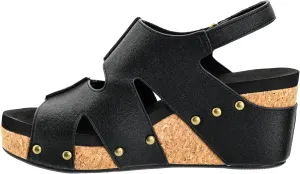 Corkys Footwear Cut It Out 2.5-Inch Heel Wedges with Memory Foam Insoles, Hook & Loop Closure, Unique Cut-Out Design – Stylish & Comfortable Fall Essential