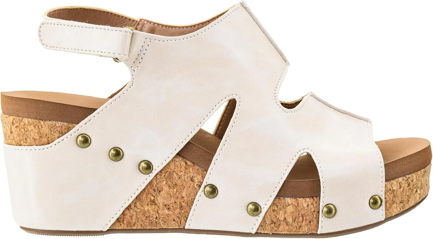 Corkys Footwear Cut It Out 2.5-Inch Heel Wedges with Memory Foam Insoles, Hook & Loop Closure, Unique Cut-Out Design – Stylish & Comfortable Fall Essential