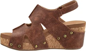 Corkys Footwear Cut It Out 2.5-Inch Heel Wedges with Memory Foam Insoles, Hook & Loop Closure, Unique Cut-Out Design – Stylish & Comfortable Fall Essential