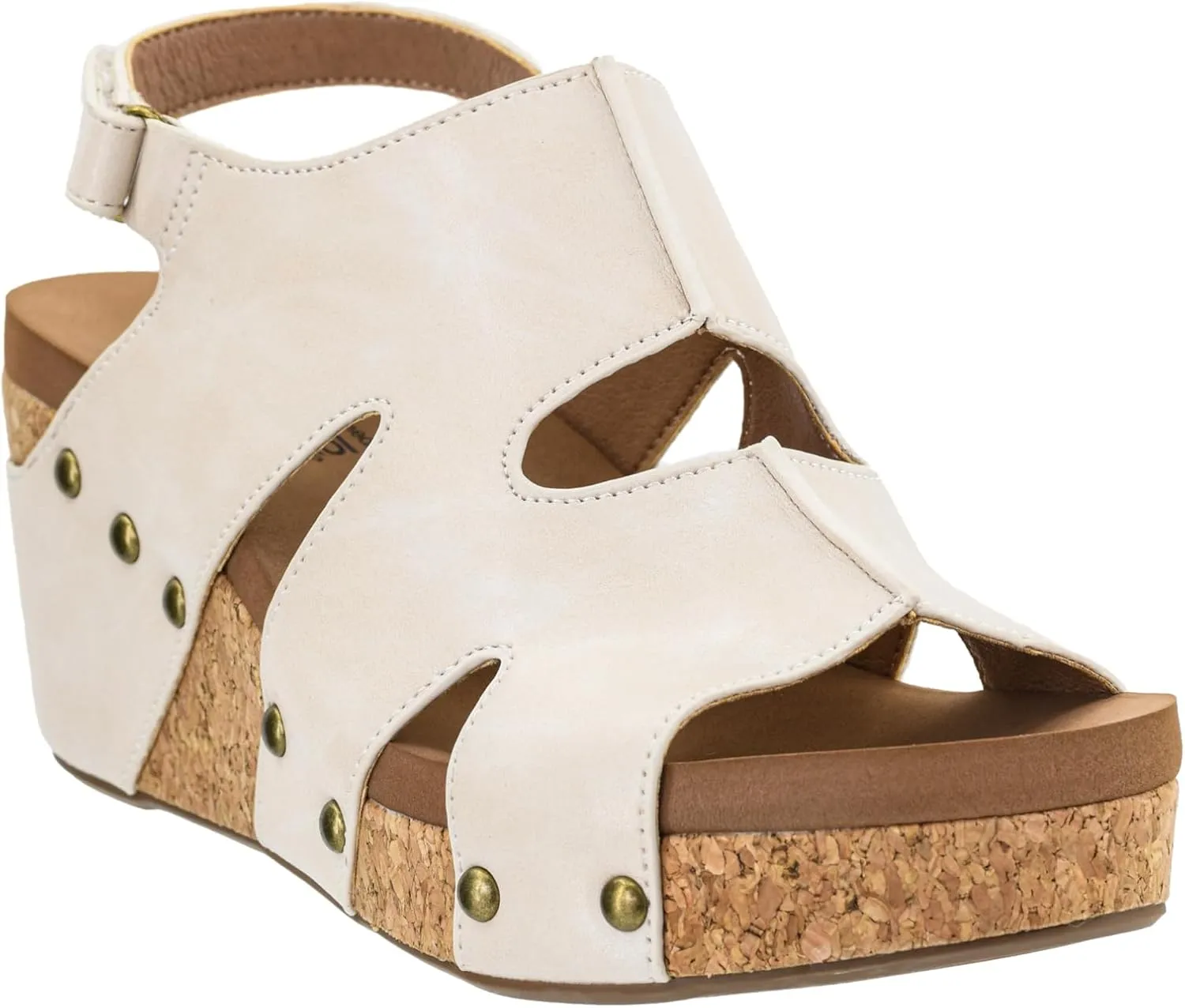 Corkys Footwear Cut It Out 2.5-Inch Heel Wedges with Memory Foam Insoles, Hook & Loop Closure, Unique Cut-Out Design – Stylish & Comfortable Fall Essential