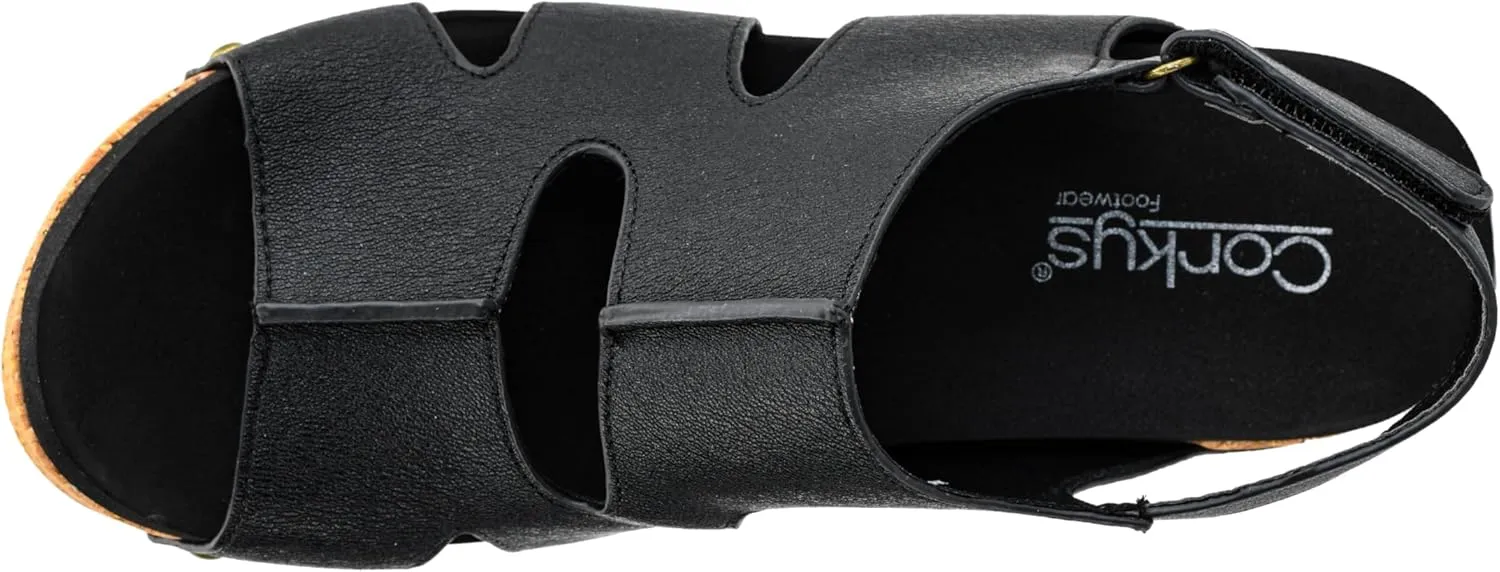 Corkys Footwear Cut It Out 2.5-Inch Heel Wedges with Memory Foam Insoles, Hook & Loop Closure, Unique Cut-Out Design – Stylish & Comfortable Fall Essential