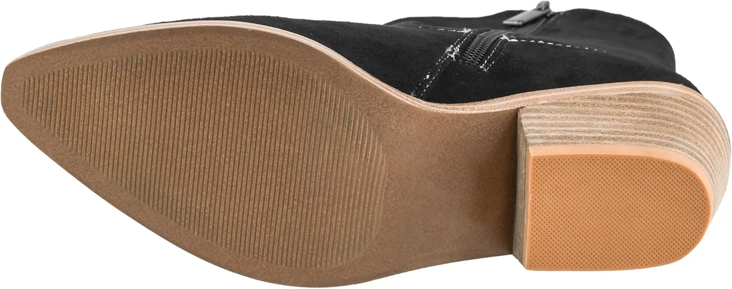 Corkys Footwear Quittin Time 2.5-Inch Stacked Heel Booties with Memory Foam Insoles and Western Stitching - Stylish and Comfortable