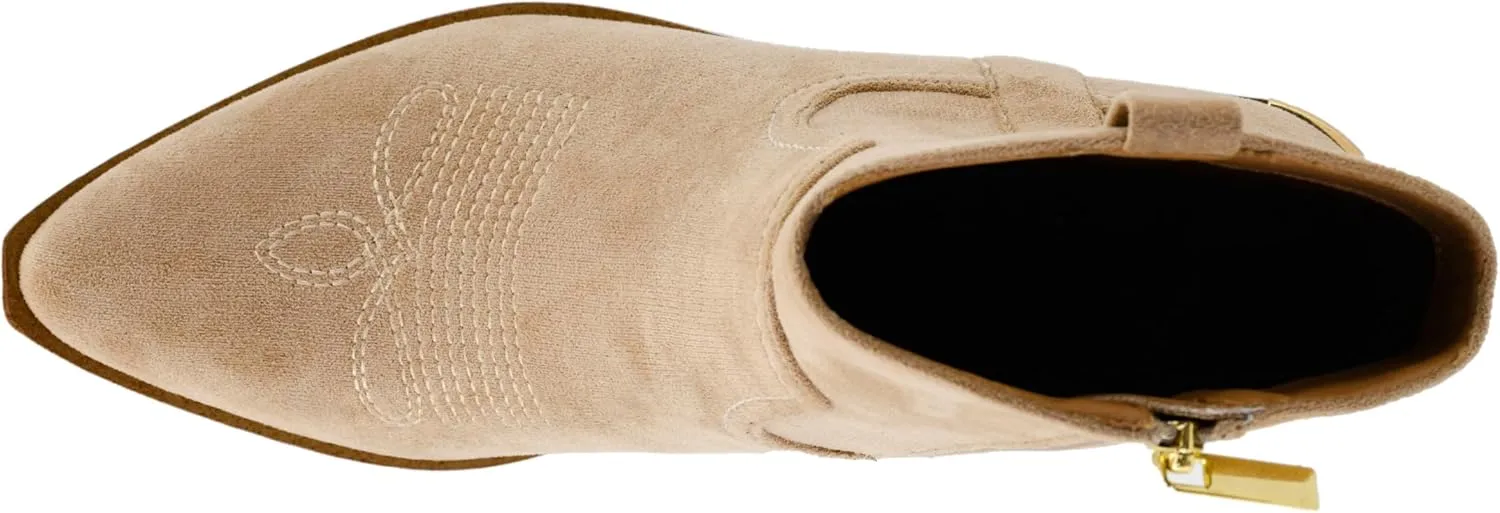 Corkys Footwear Quittin Time 2.5-Inch Stacked Heel Booties with Memory Foam Insoles and Western Stitching - Stylish and Comfortable