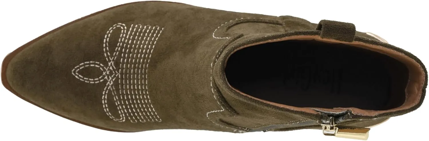 Corkys Footwear Quittin Time 2.5-Inch Stacked Heel Booties with Memory Foam Insoles and Western Stitching - Stylish and Comfortable