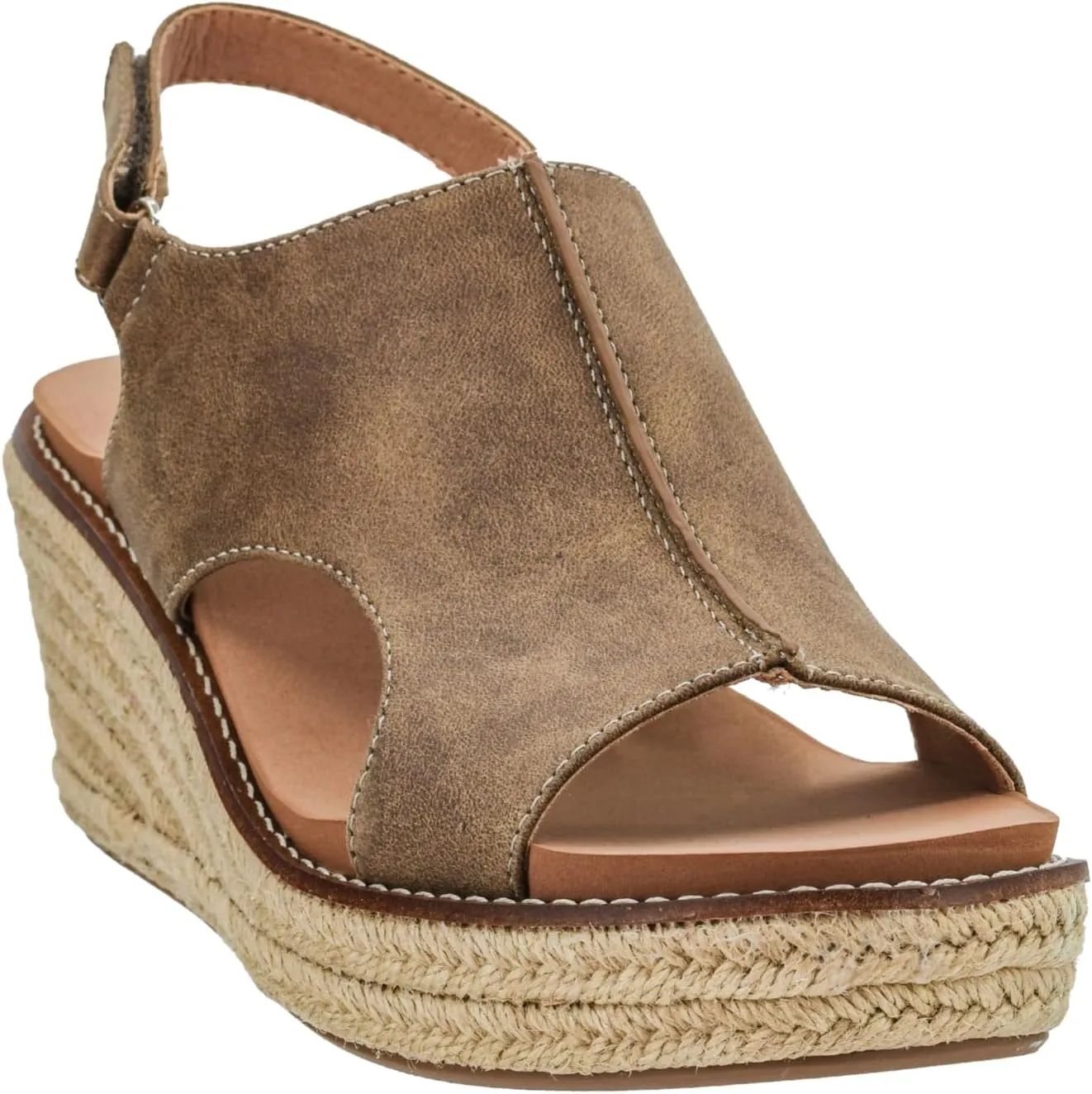 Corkys Footwear Women's K Bye Wedge Sandals with 3-Inch Heel - Comfort-Enhancing EVA Insoles, Hook and Loop Closure, and Stylish Jute Wrapped Bottom Design
