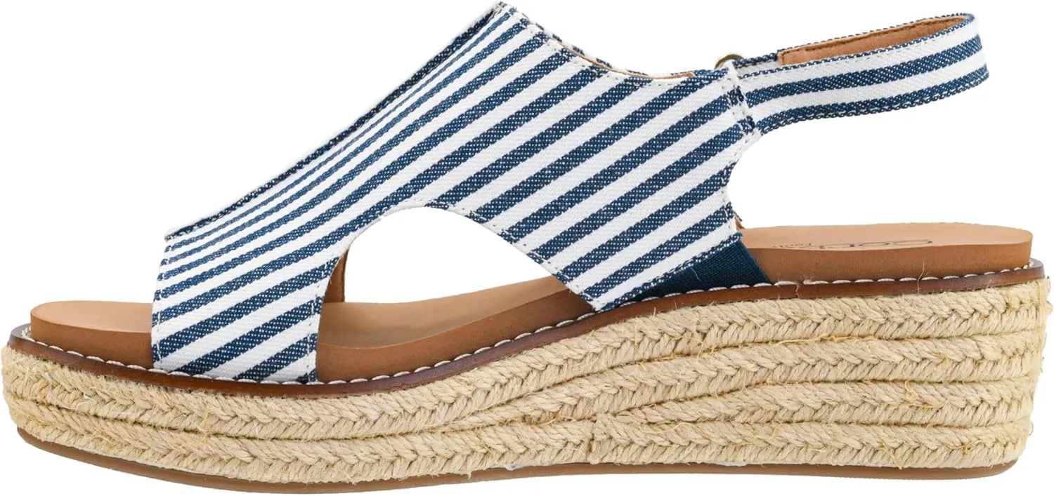 Corkys Footwear Women's Ready Or Not Wedge Sandals with 2-Inch Heel - Comfort-Enhancing EVA Insoles, Hook and Loop Closure, and Stylish Jute Wrapped Bottom Design