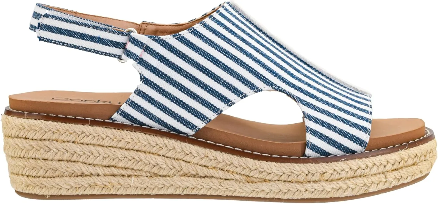 Corkys Footwear Women's Ready Or Not Wedge Sandals with 2-Inch Heel - Comfort-Enhancing EVA Insoles, Hook and Loop Closure, and Stylish Jute Wrapped Bottom Design