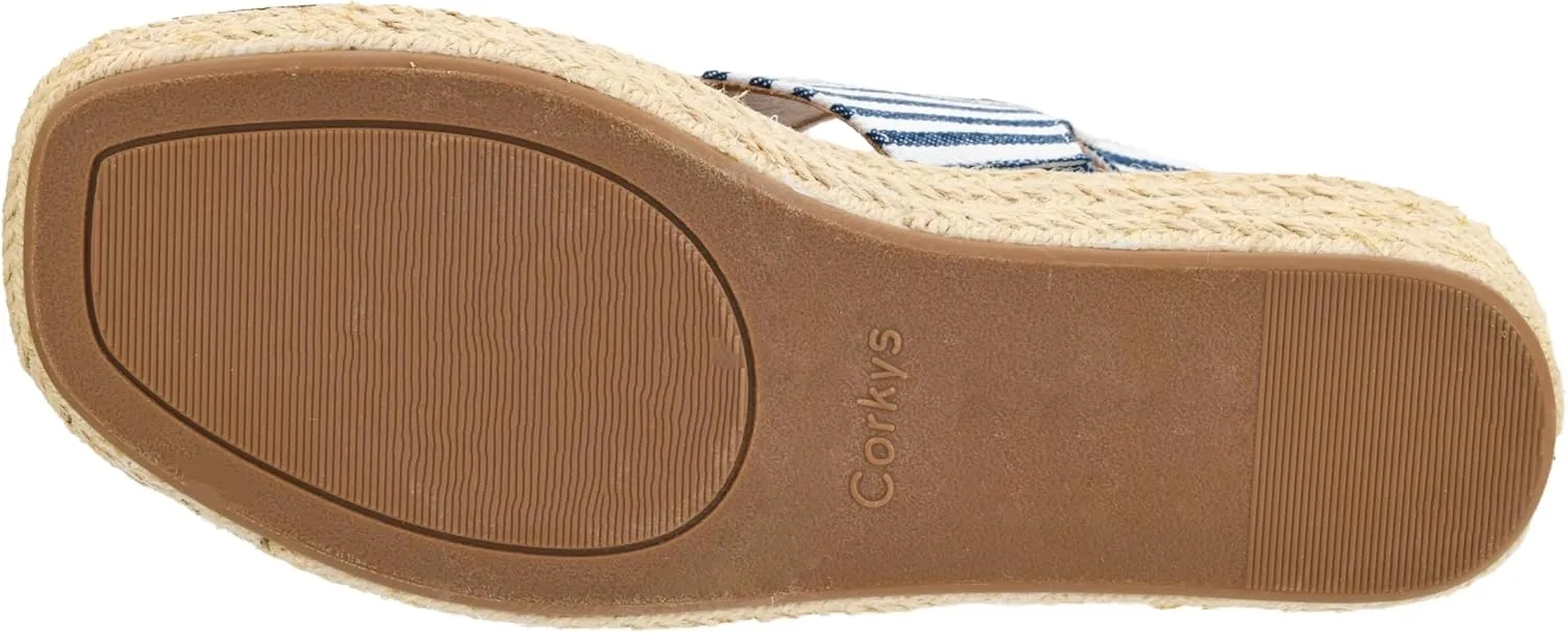 Corkys Footwear Women's Ready Or Not Wedge Sandals with 2-Inch Heel - Comfort-Enhancing EVA Insoles, Hook and Loop Closure, and Stylish Jute Wrapped Bottom Design