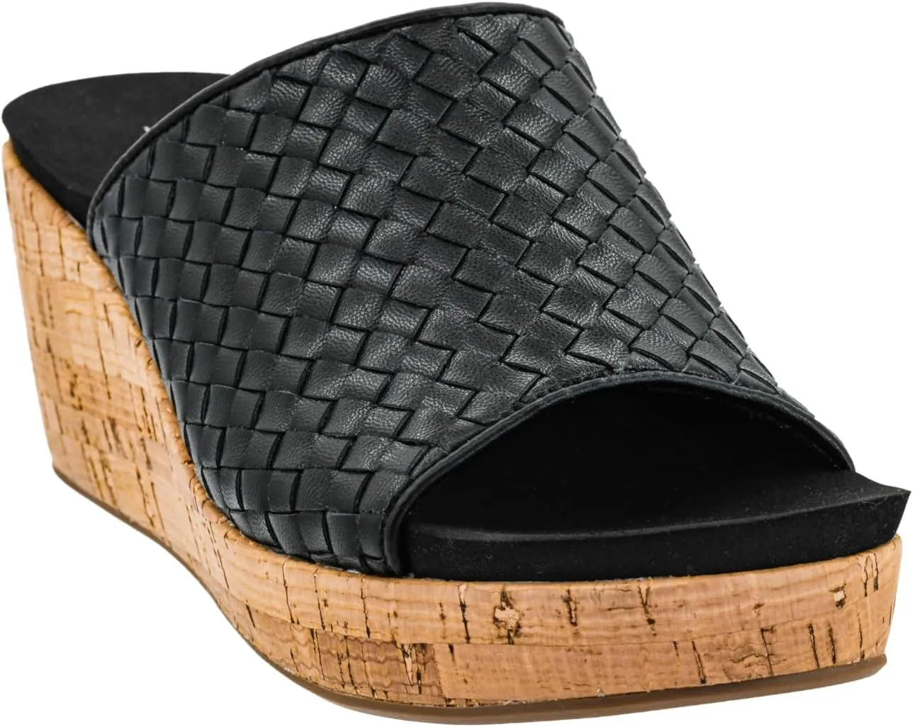 Corkys Footwear Women's Wine And Dine 2.5-Inch Wedge Sandal - With A Woven Upper, Cork Platform, Slip-On Design, and Corkys Soft EVA Insoles For All Day Wear