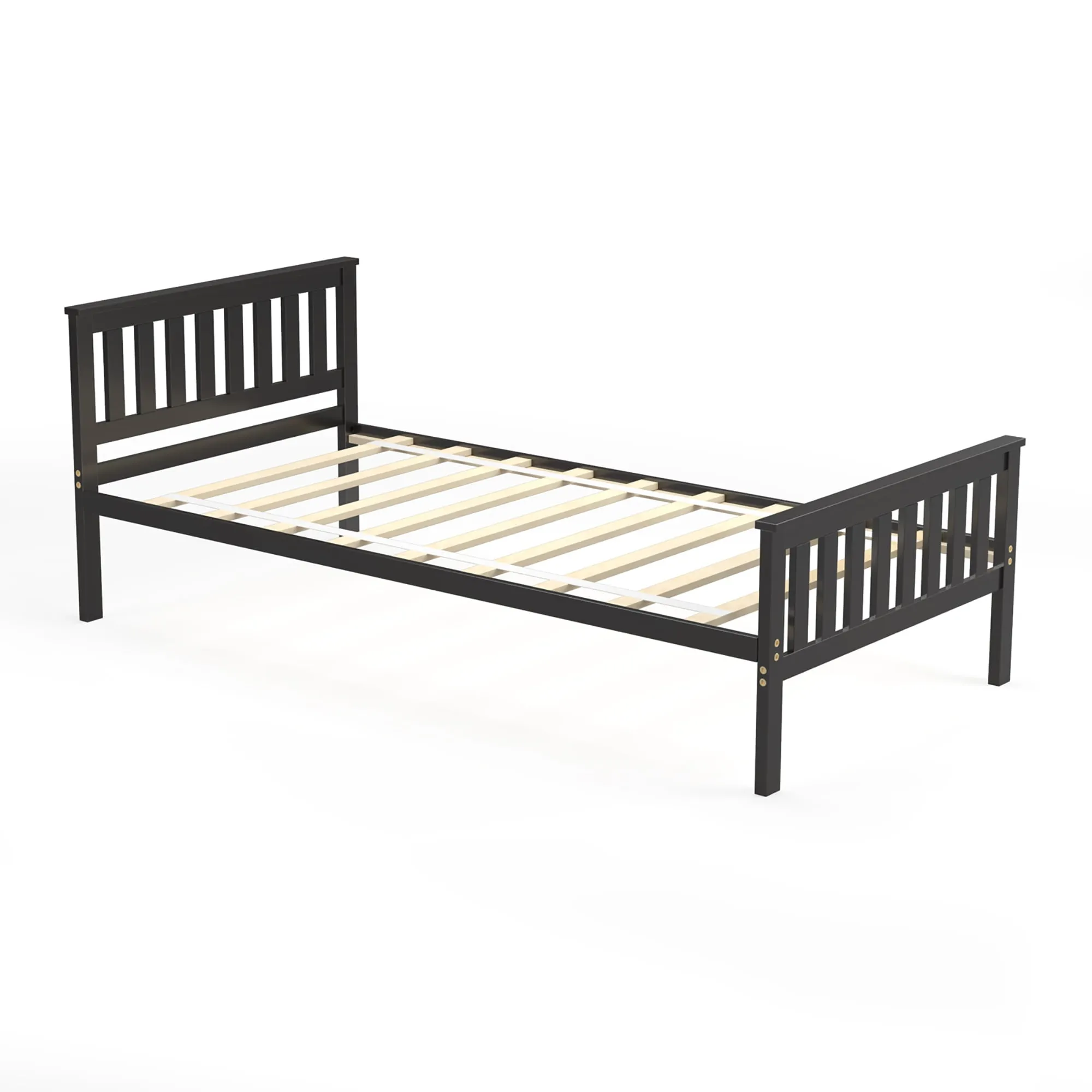 Costway Twin Wood Platform Bed with Headboard and Footboard Mattress Foundation