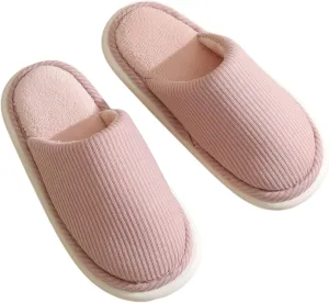Couple House Slippers Home Cotton Slippers for Women Men Soft Comfy Memory Foam Slip On Slippers Lightweight Travel Slippers Cozy Non-Slip Indoor House Bedroom Shoes