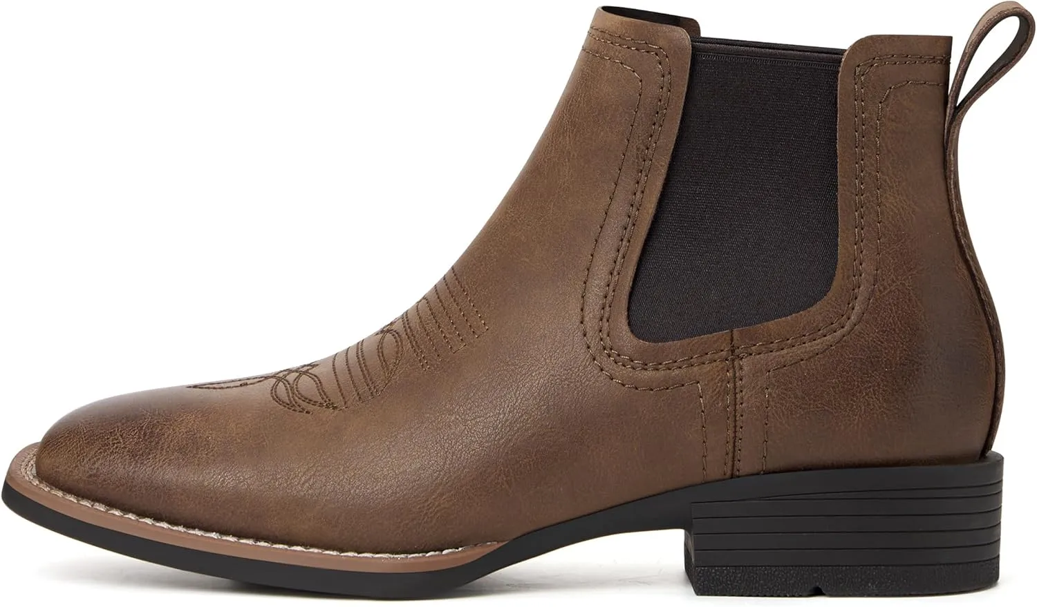 Cowboy Boots for Men Square Toe Mens Western Boots Slip On Casual Retro Boots