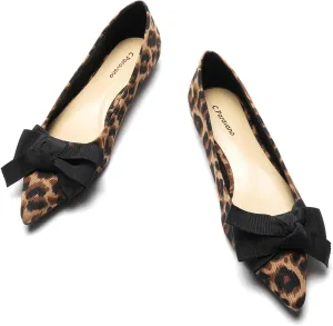 C.Paravano Pointy Bow Flats Women's Flats Comfortable Stylish Slip-On Shoes for Casual and Office