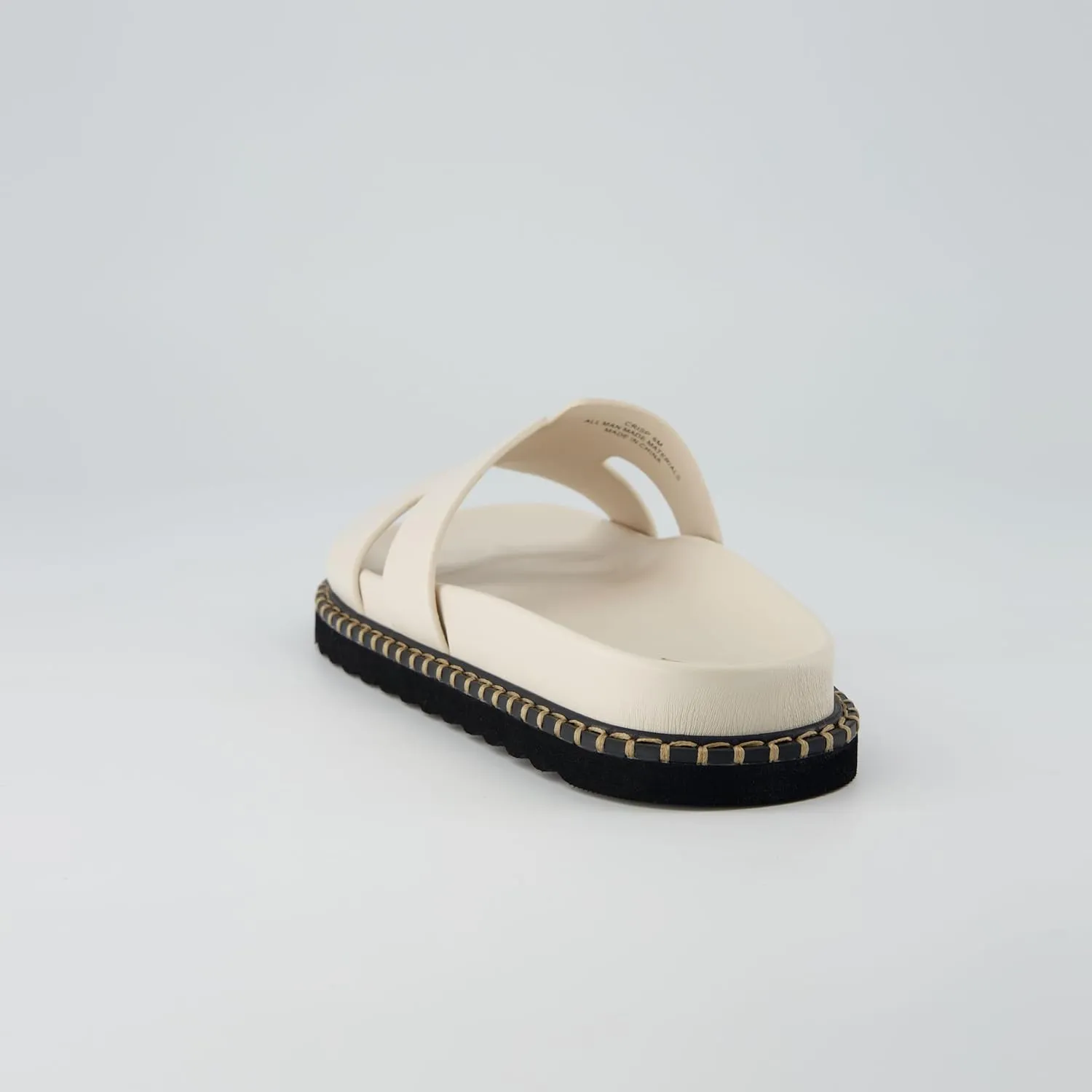 CUSHIONAIRE Crisp Women’s Slide Sandal – Faux Leather Cutout Slip-On with Artisan Stitching & Memory Foam, Wide Widths Available