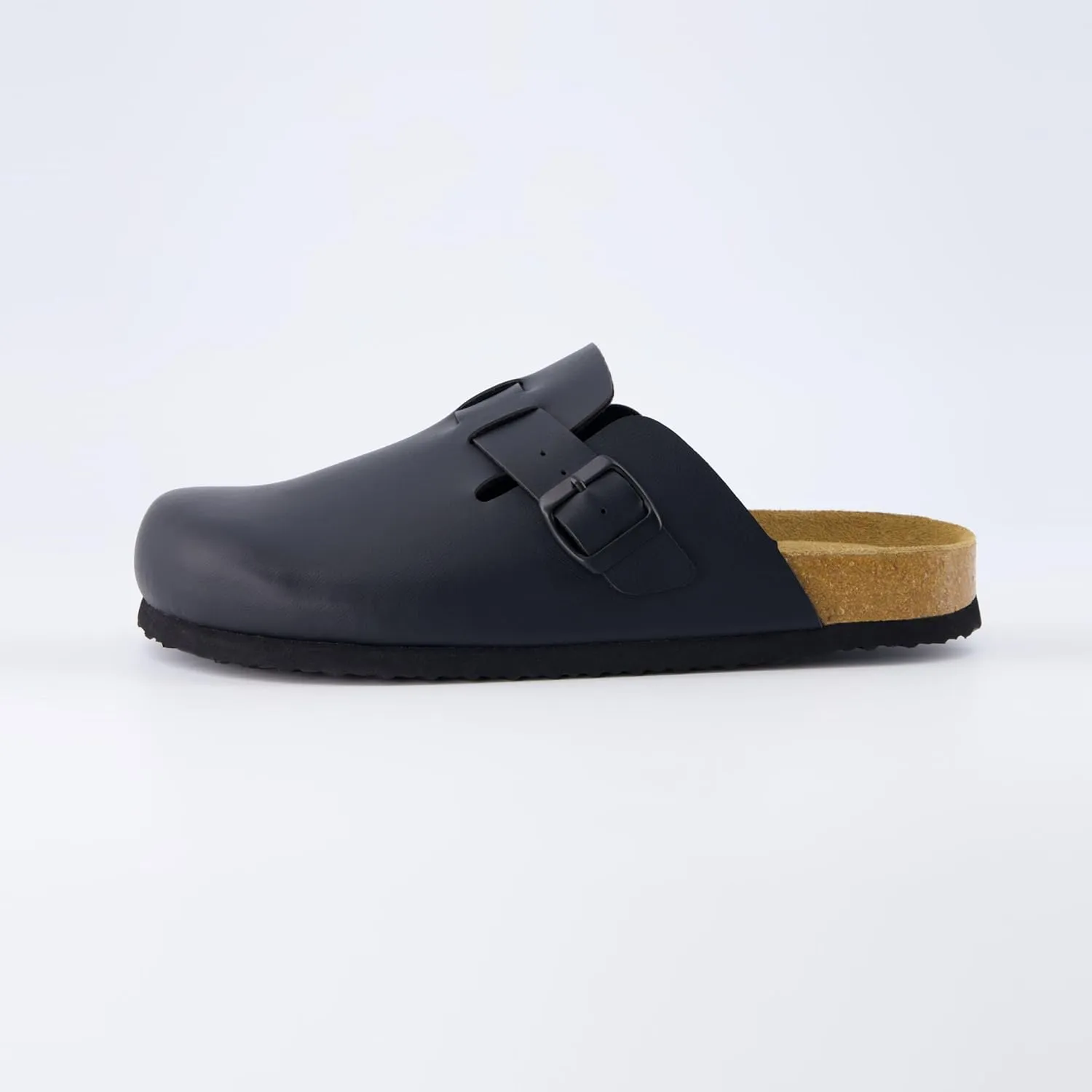 CUSHIONAIRE Hana Slip-On Buckle Clog with Cork Footbed  Memory Foam, Wide Widths Available