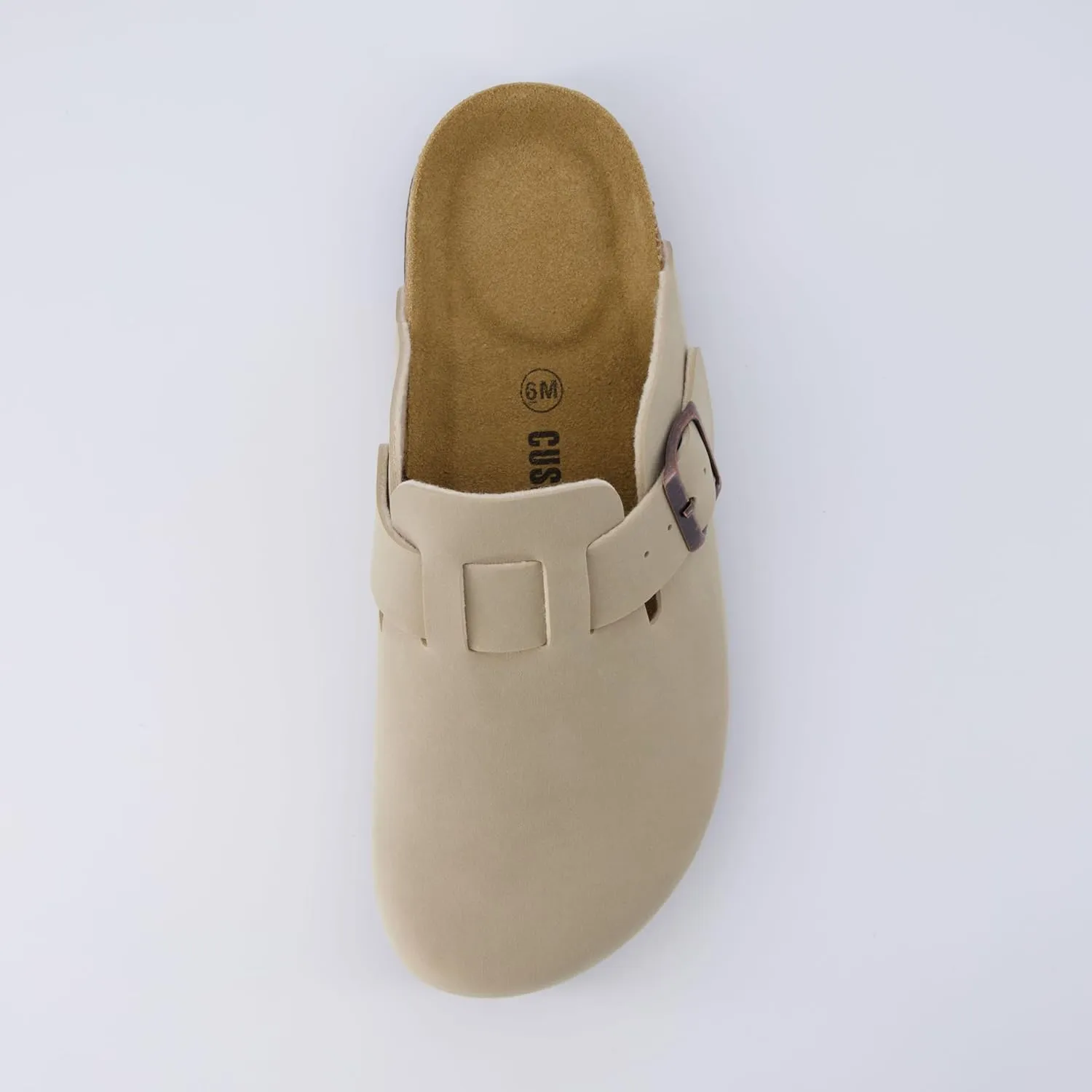 CUSHIONAIRE Hana Slip-On Buckle Clog with Cork Footbed  Memory Foam, Wide Widths Available