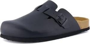 CUSHIONAIRE Hana Slip-On Buckle Clog with Cork Footbed  Memory Foam, Wide Widths Available