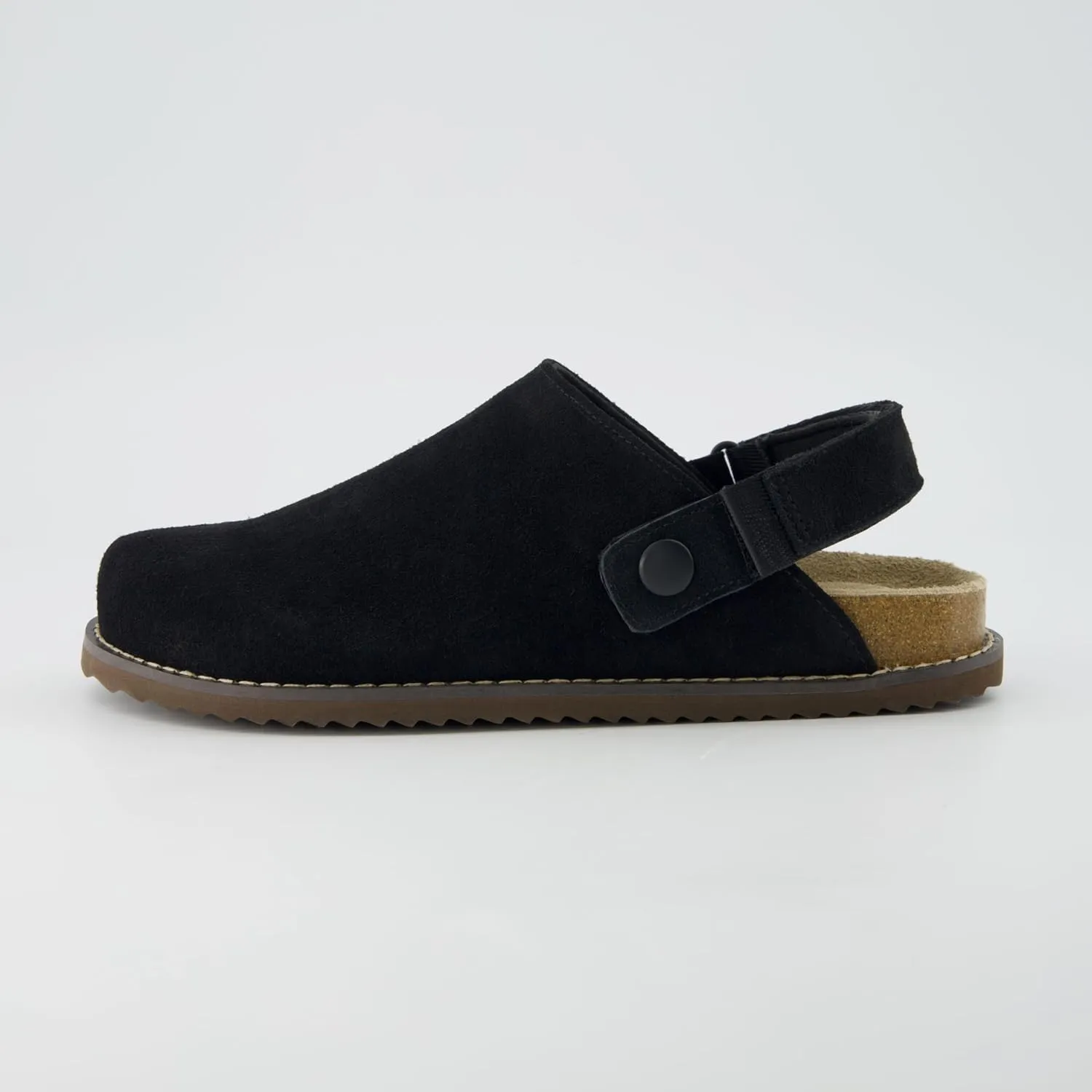 CUSHIONAIRE Women's Boulder Genuine Suede Clog with Swivel Strap – Lightweight EVA Sole, Memory Foam Insole, Wide Widths Available