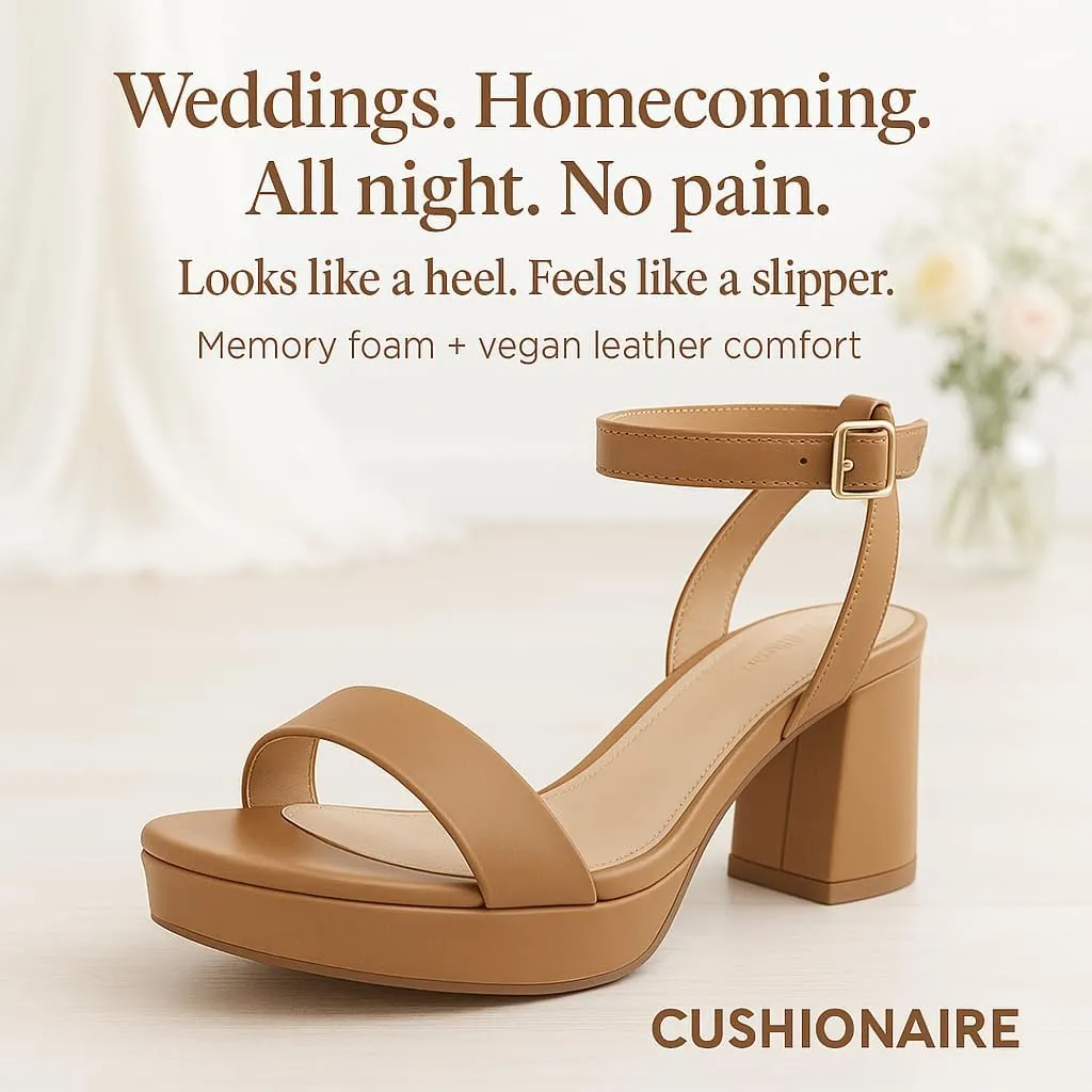 CUSHIONAIRE Women's Cherry platform dress sandal  Memory Foam and Wide Widths Available