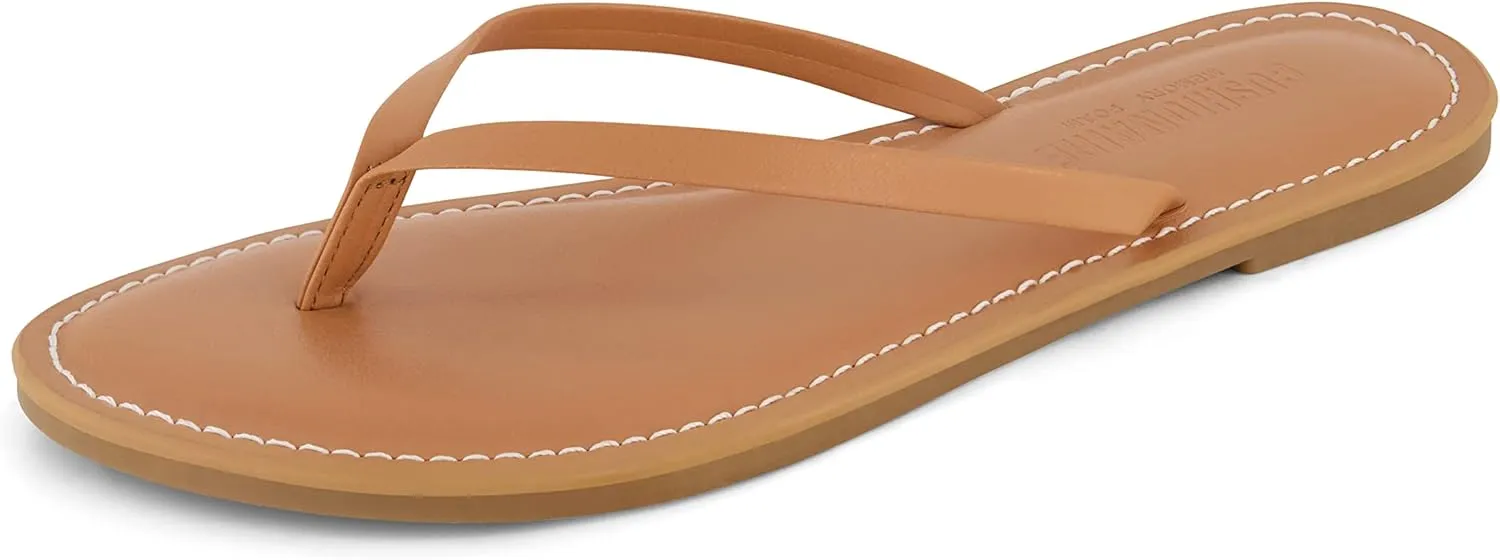 CUSHIONAIRE Women's Cora Flat Flip Flop Sandal with  Comfort