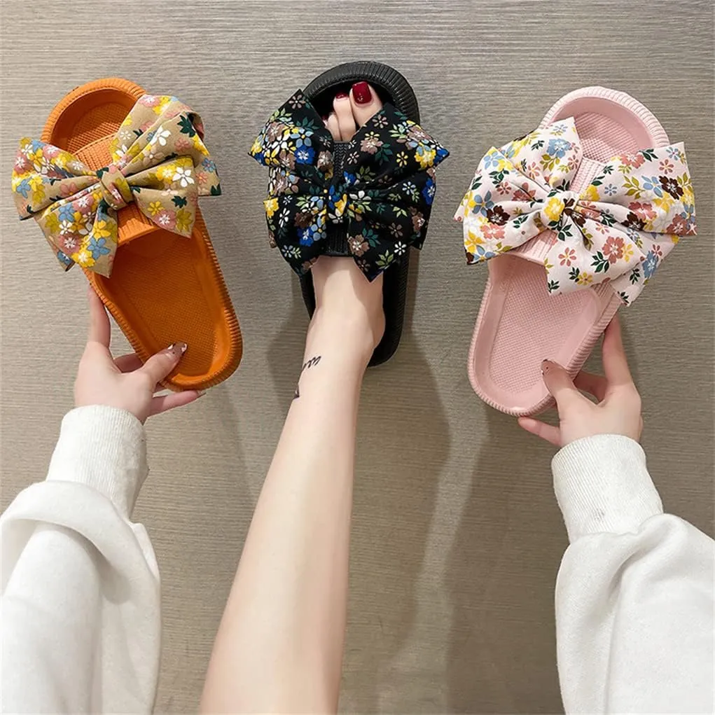 cute big bow sandals and slippers women's summer outdoor wear tide all-match word slippers non-slip thick-soled beach shoes