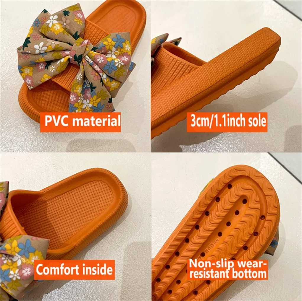 cute big bow sandals and slippers women's summer outdoor wear tide all-match word slippers non-slip thick-soled beach shoes