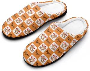 Cute Vintage Halloween Pumpkin House Slippers For Woman Mens Memory Foam Bedroom Slippers Indoor Outdoor Slip-On Shoes