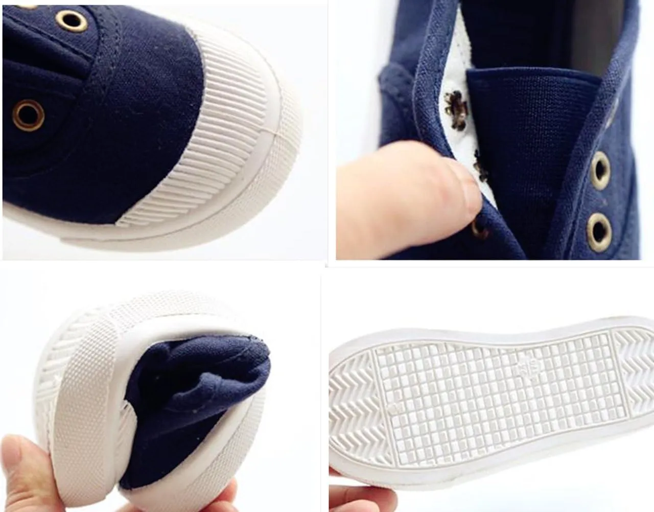 DADAWEN Boy's Girl's Canvas Light Weight Slip-On Sneakers Running Shoe