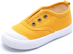 DADAWEN Boy's Girl's Canvas Light Weight Slip-On Sneakers Running Shoe