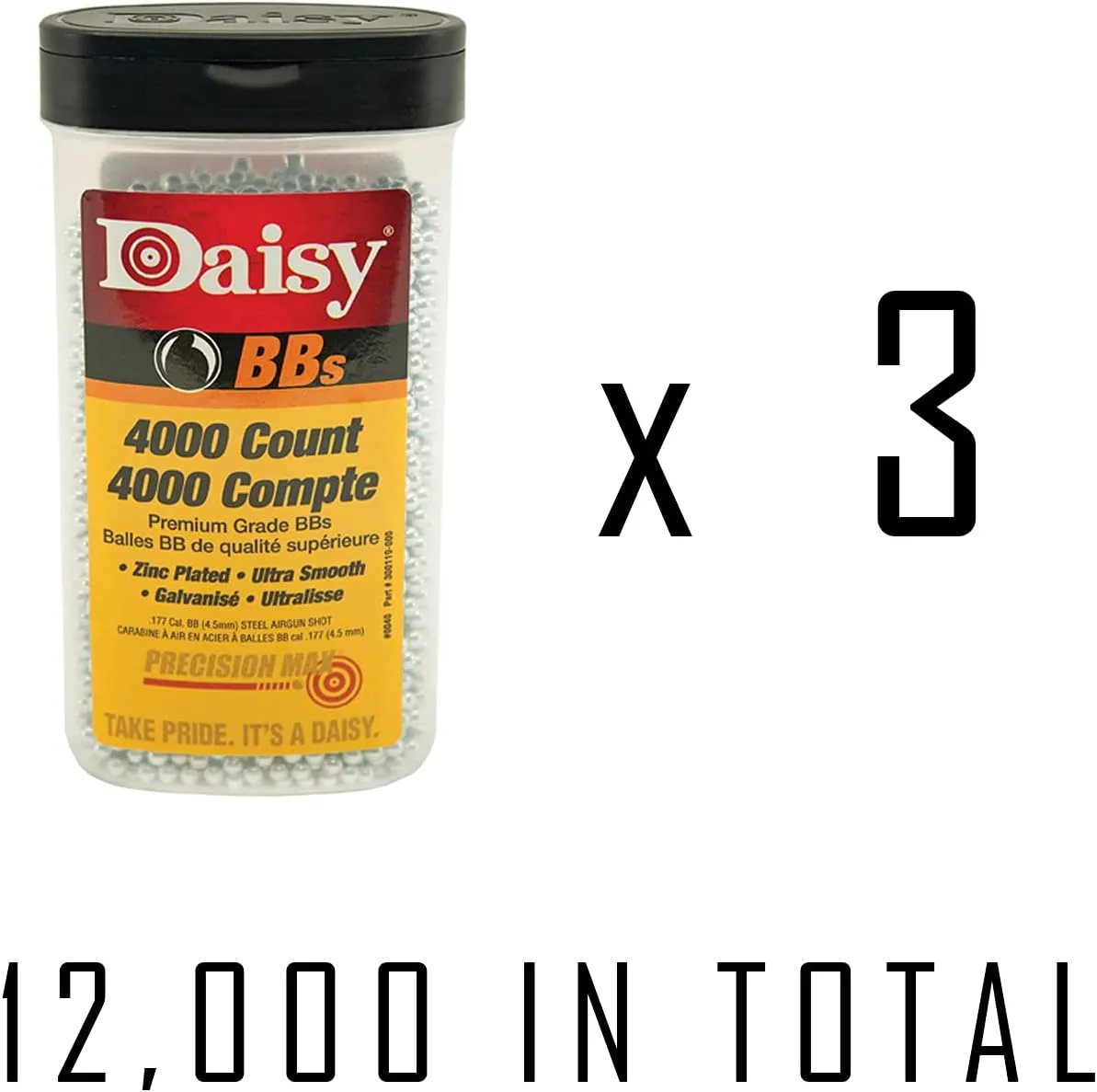 Daisy 4000-Count Precisionmax .177 Cal, 4.5 mm Premium Grade BBS Bottle
