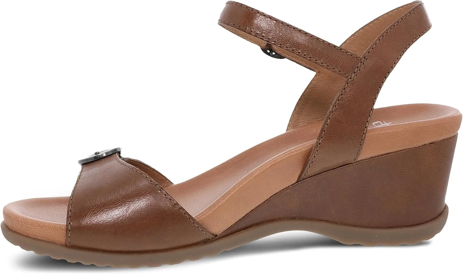Dansko Arielle Wedge Sandal for Women – Cushioned, Contoured Footbed for All-Day Comfort and Support – Adjustable Hook & Loop Strap with Buckle Detail – Lightweight Rubber Outsole