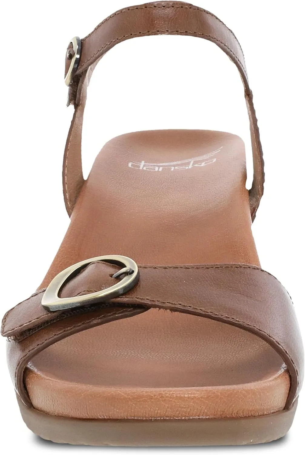 Dansko Arielle Wedge Sandal for Women – Cushioned, Contoured Footbed for All-Day Comfort and Support – Adjustable Hook & Loop Strap with Buckle Detail – Lightweight Rubber Outsole