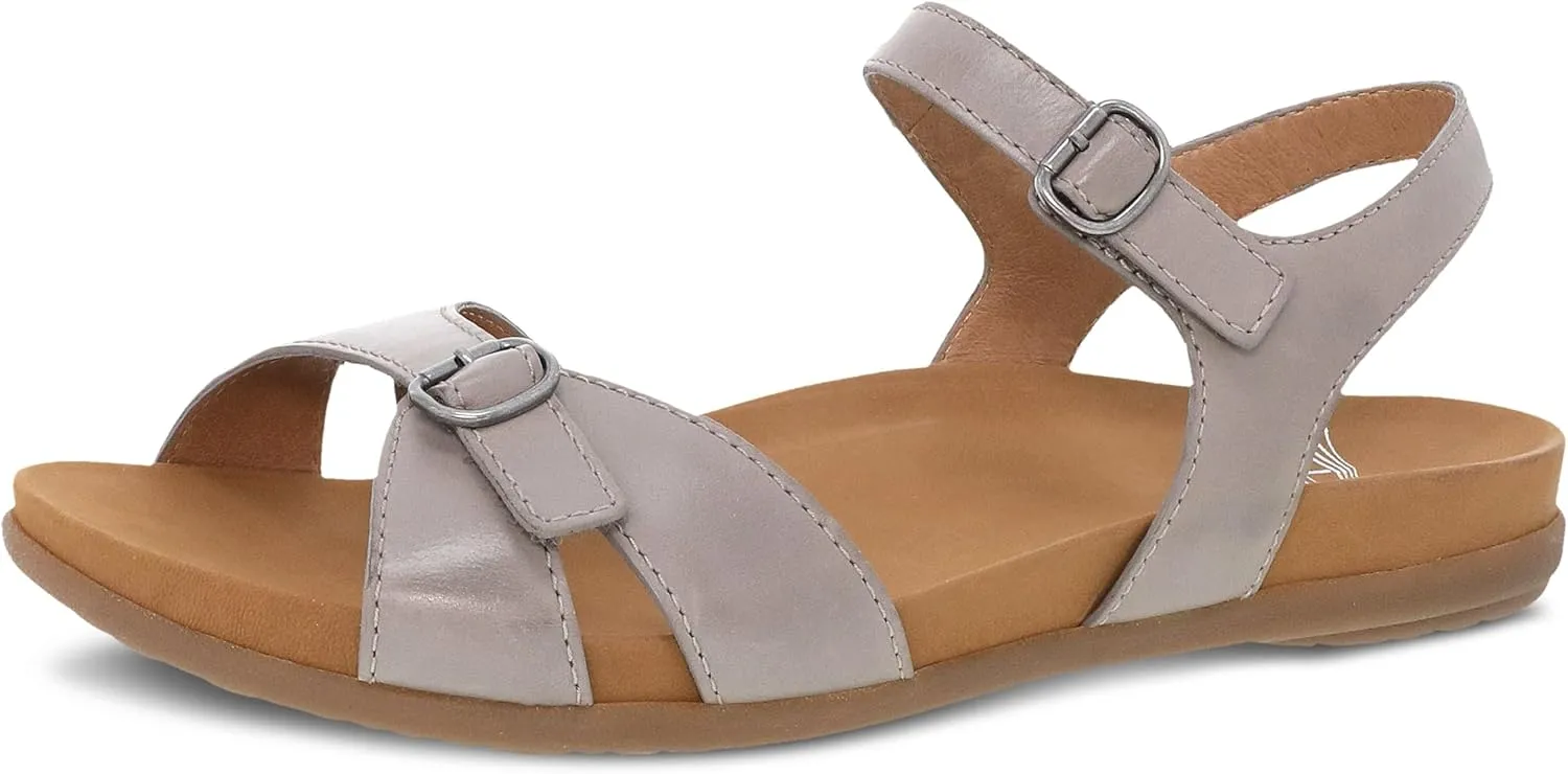 Dansko Judith Adjustable Sandal for Women - Leather Linings and Uppers for All-Day Comfort - Dual-Density EVA Footbed and Lightweight Rubber Outsole for Long-Lasting Wear