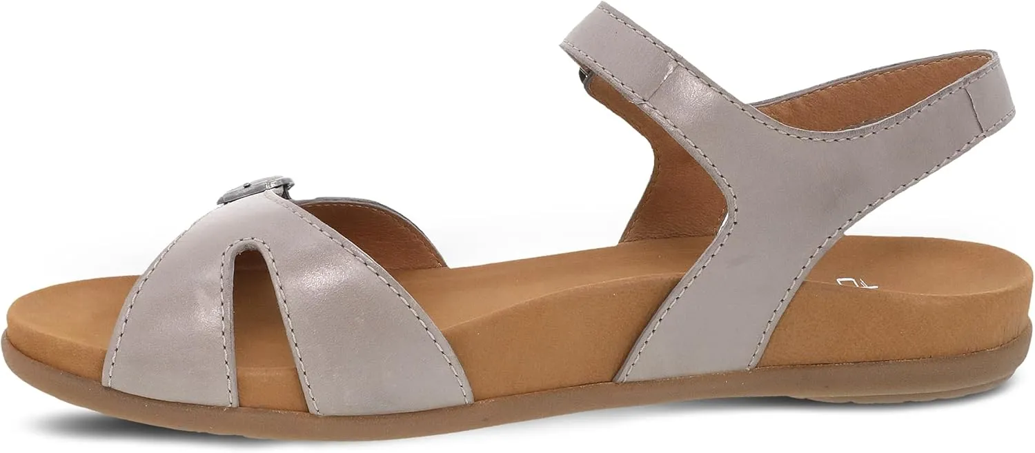 Dansko Judith Adjustable Sandal for Women - Leather Linings and Uppers for All-Day Comfort - Dual-Density EVA Footbed and Lightweight Rubber Outsole for Long-Lasting Wear