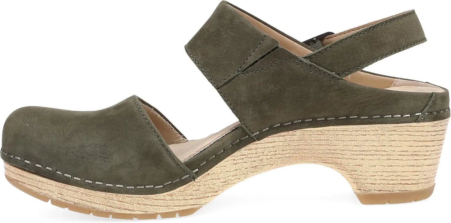 Dansko Lucia Closed-Toe Sandals for Women - Linings from Recycled Materials and Leather for Breathability- Lightweight Rubber Outsole for Long-Lasting Wear